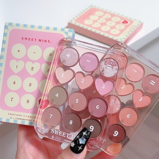  Rẻ Vô Địch  Bảng Phấn Mắt Sweet Mint 12 Ô Tone Cam Hồng Đào Ngọt Ngào Thiết Kế Hình Trái Tim P96 