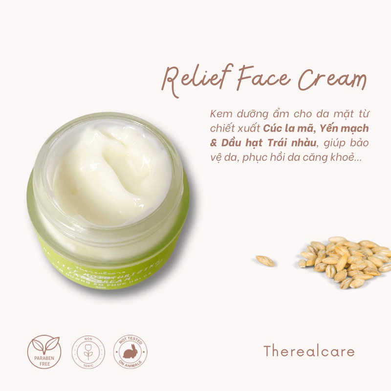 KEM DƯỠNG ẨM PHỤC HỒI DA 🌿 RELIEF MOISTURIZING FACE CREAM 🌿 |FREESHIP|