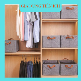 Hộp vải đựng quần áo có khung cố định thiết kế gấp gọn tiện lợi giúp tiết kiệm không gian nhà 