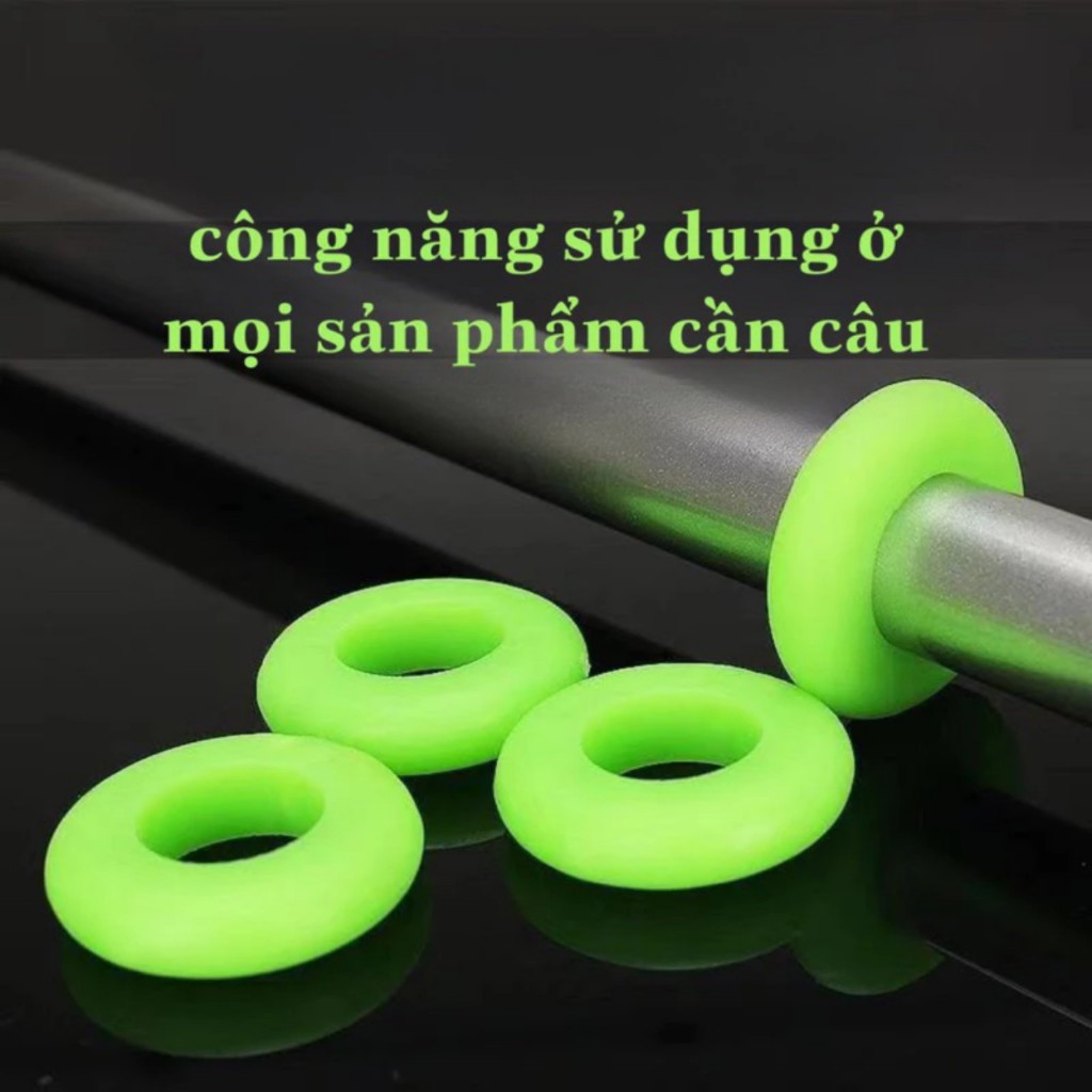 Vòng Chặn Cần câu cá Silicon, màu dạ quang chống trượt_3 size