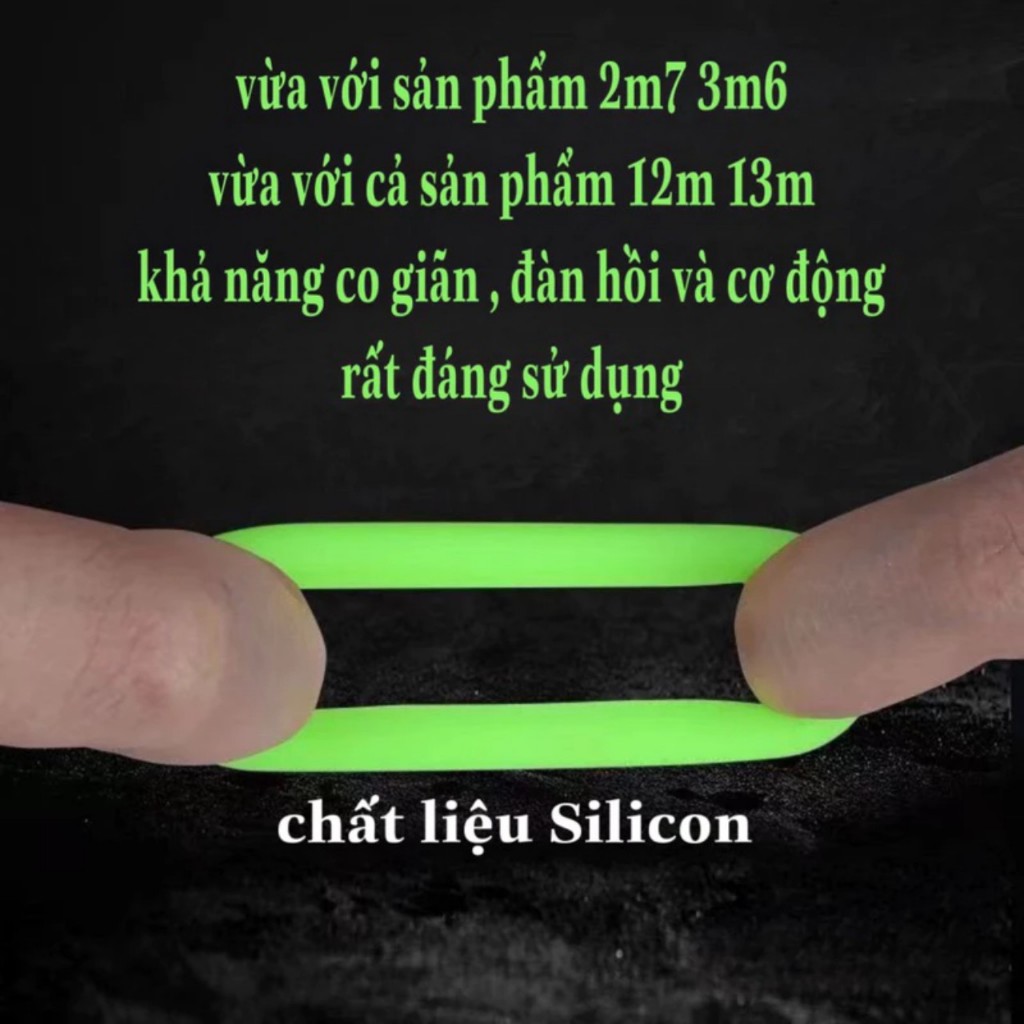 Vòng Chặn Cần câu cá Silicon, màu dạ quang chống trượt_3 size
