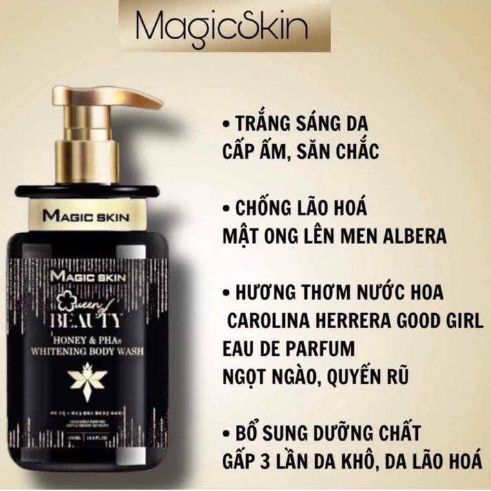Sữa Tắm Magic Skin Mật Ong Lên Men Hương Nước Hoa Cao Cấp Sáng Mịn Rạng Ngời 400G