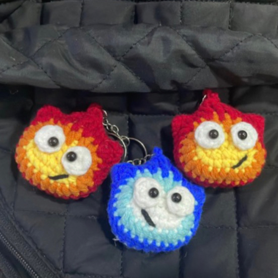 Móc khóa Calcifer siêu đáng yêu - Lửa và nước móc khoá cặp siêu cute 🔥