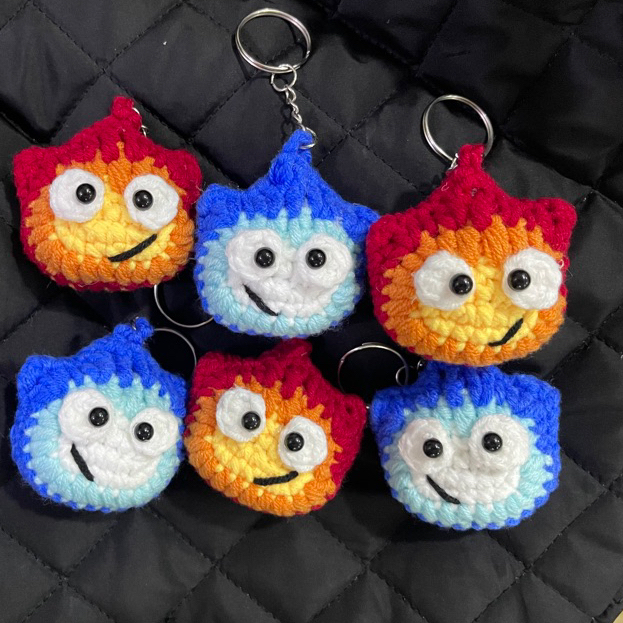 Móc khóa Calcifer siêu đáng yêu - Lửa và nước móc khoá cặp siêu cute 🔥