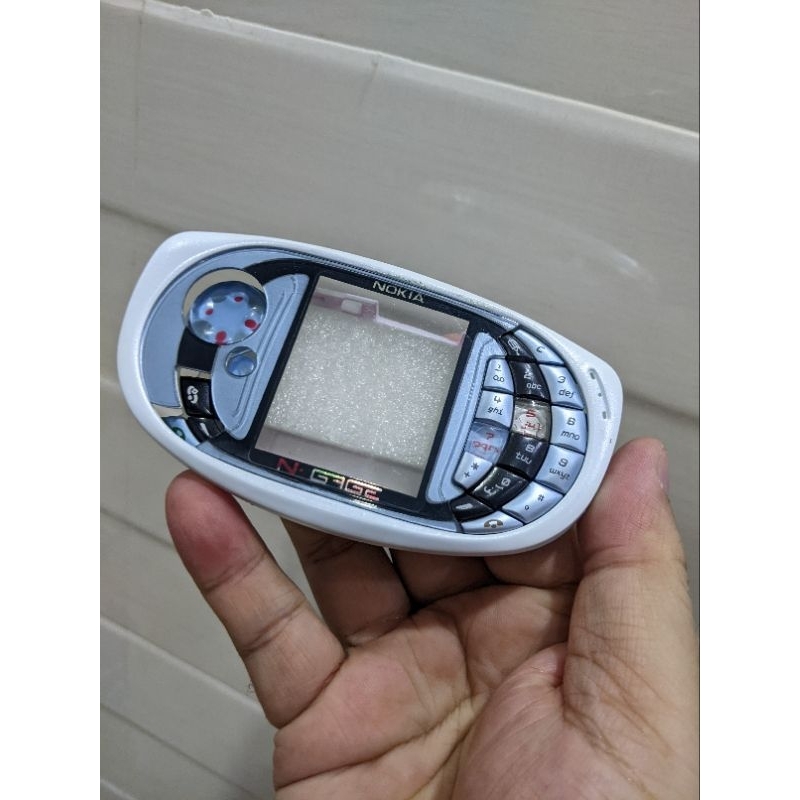 Vỏ linh kiện Nokia Ngage màu trắng, phím xanh nhạt