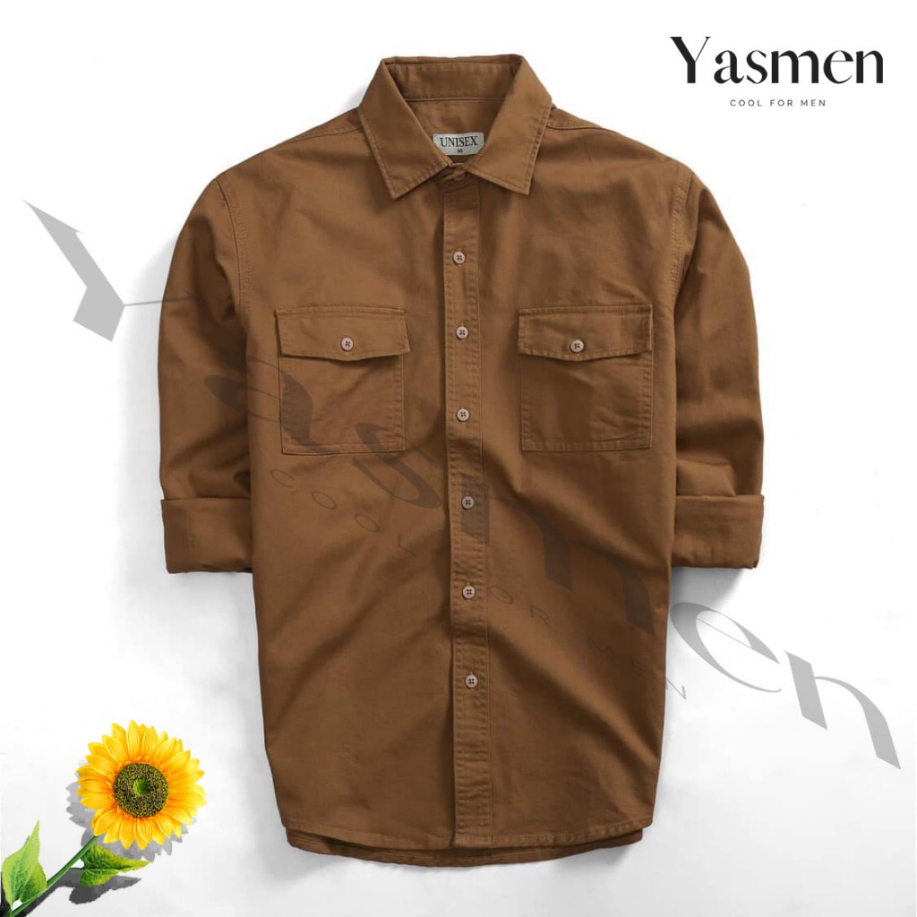 Áo Somi, Áo Sơ Mi Nam Tay Dài Kaki Trơn Bigsize  YASMEN, mã YAD200