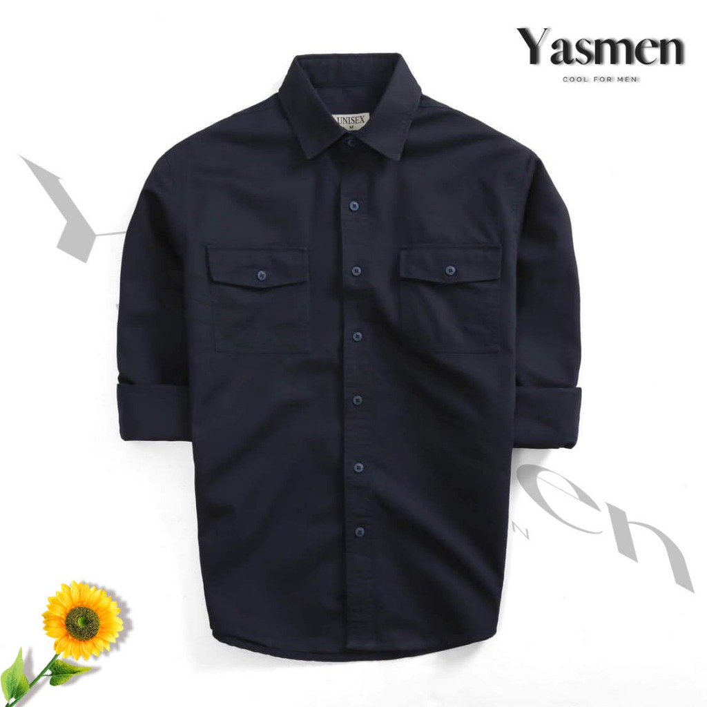 Áo Somi, Áo Sơ Mi Nam Tay Dài Kaki Trơn Bigsize  YASMEN, mã YAD200