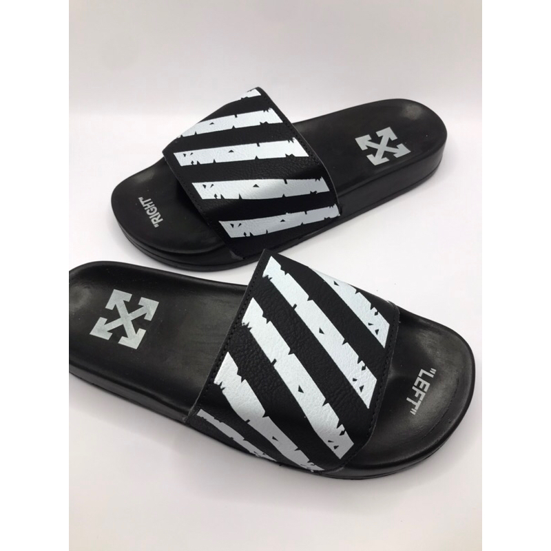 Dép Nam thời trang off quai da kẻ trắng . Sẵn sỉ 38-43