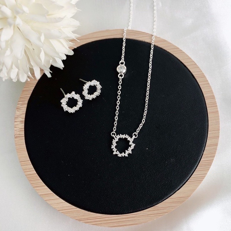 Set bông tai dây chuyền bạc nữ Huyền Thoại Biển Xanh chất liệu bạc ta - Lily Silver