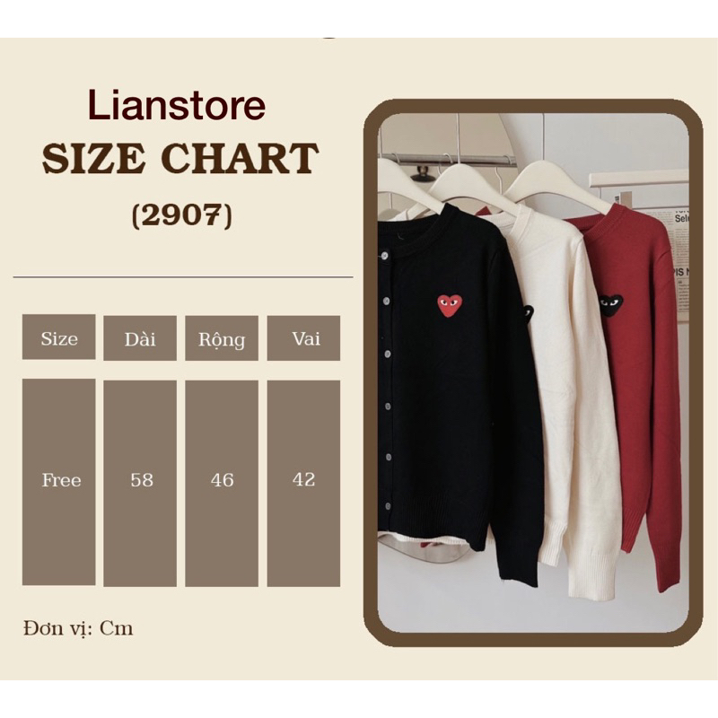 Áo Cardigan len tim Lianstore