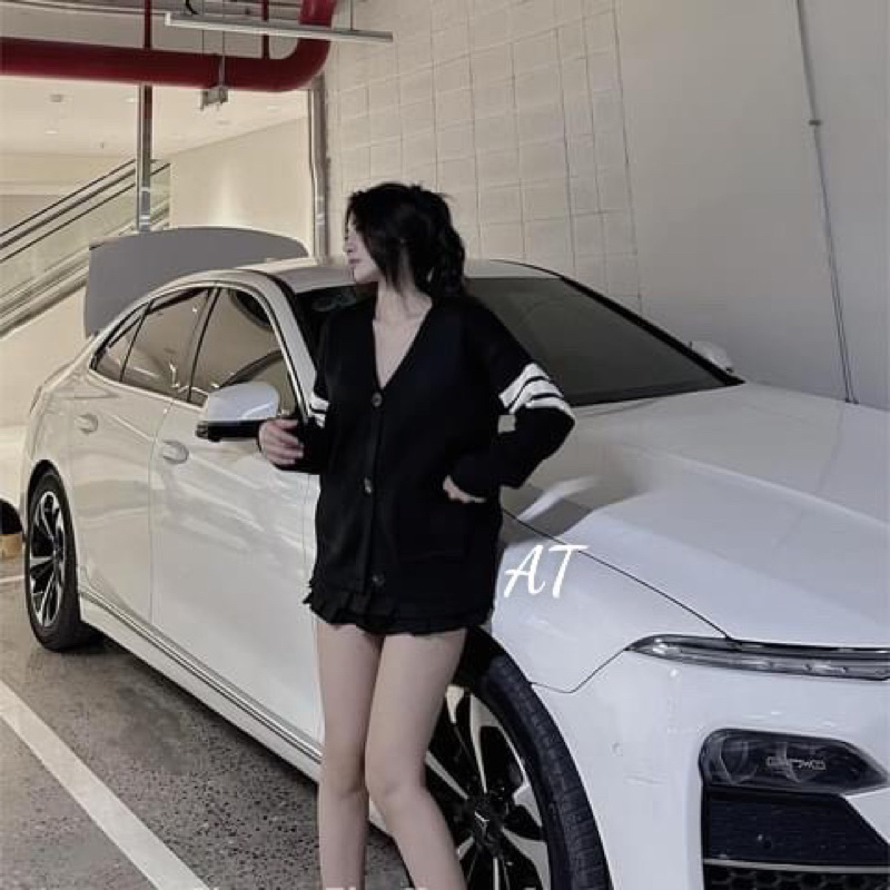 Áo len nữ cadigan tay sọc siêu xinh