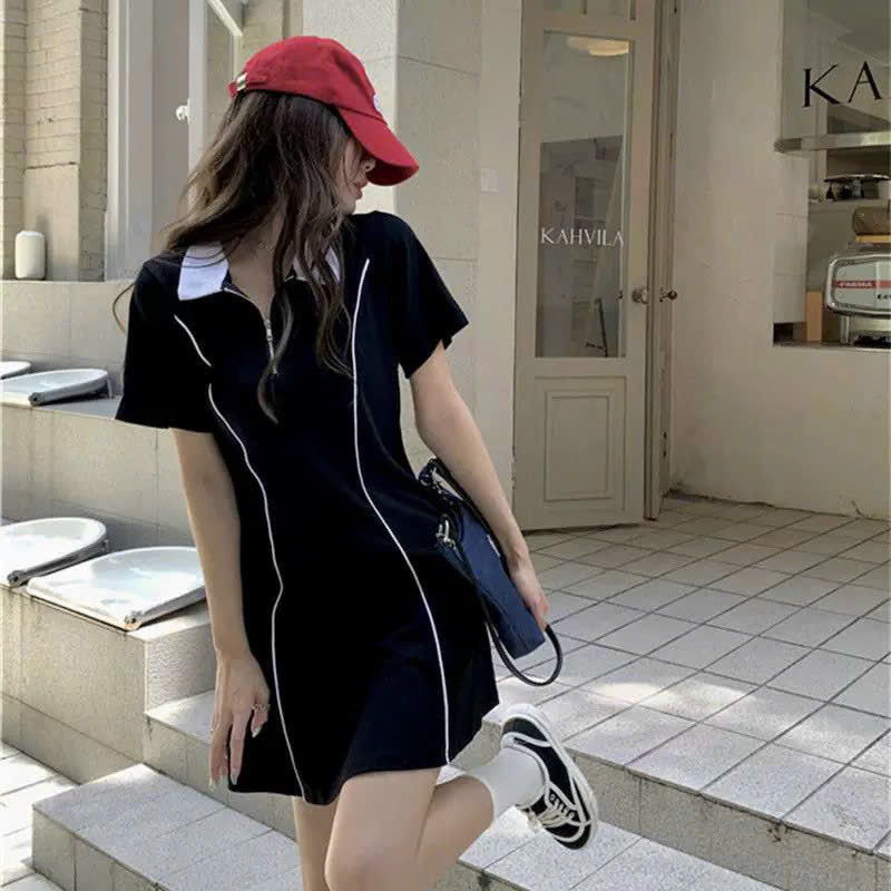 Đầm polo cổ kéo khoá bigsize