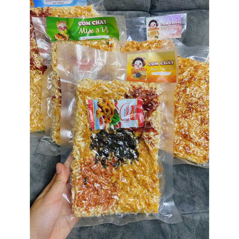 Cơm Cháy Mix Vị  Bò - Gà - Rong Biển - Siêu Ruốc - Tép Sấy