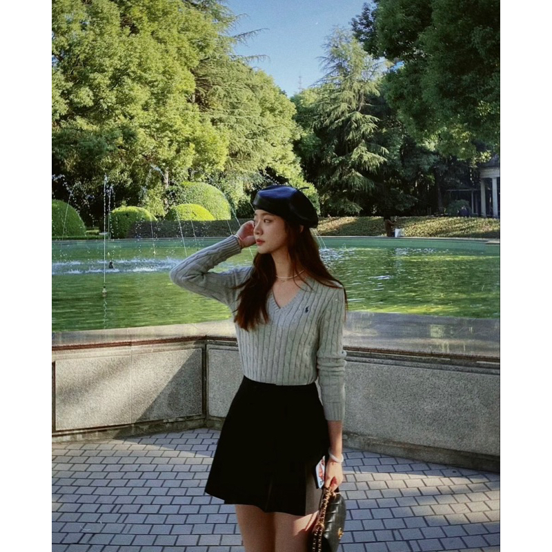 Áo len cổ V thương hiệu Ralph Lauren dành cho nữ