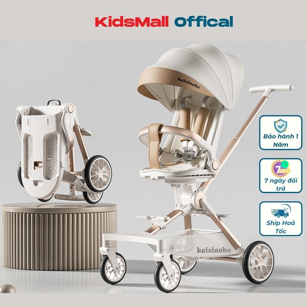 Xe Đẩy Cho Bé Cao Cấp, Chức Năng Xoay 2 Chiều, Ngả 3 Tư Thế, Gấp Gọn Dễ Dàng - KIDSMALL