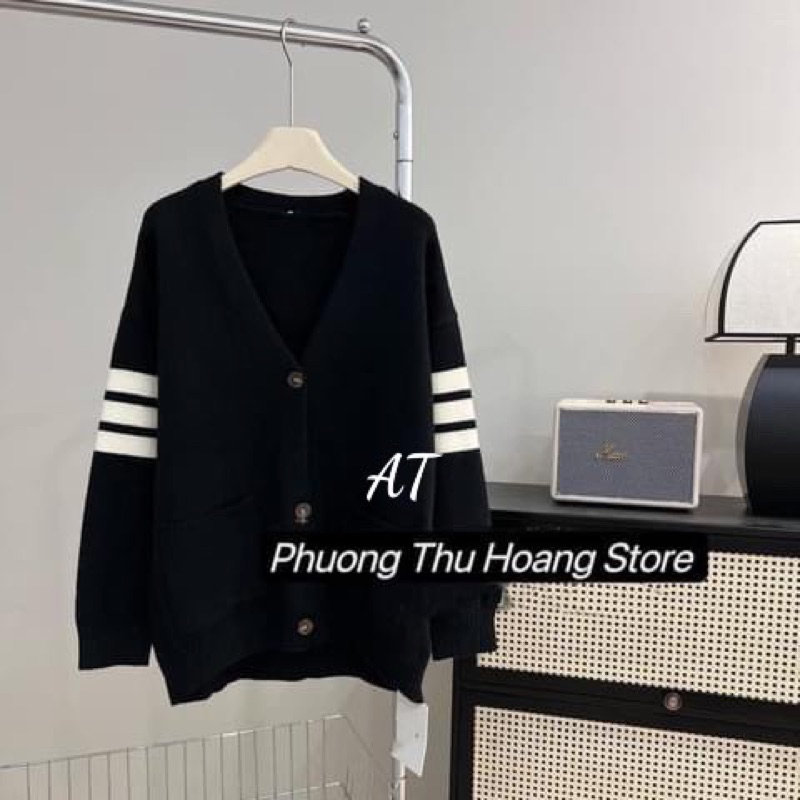 Áo len nữ cadigan tay sọc siêu xinh