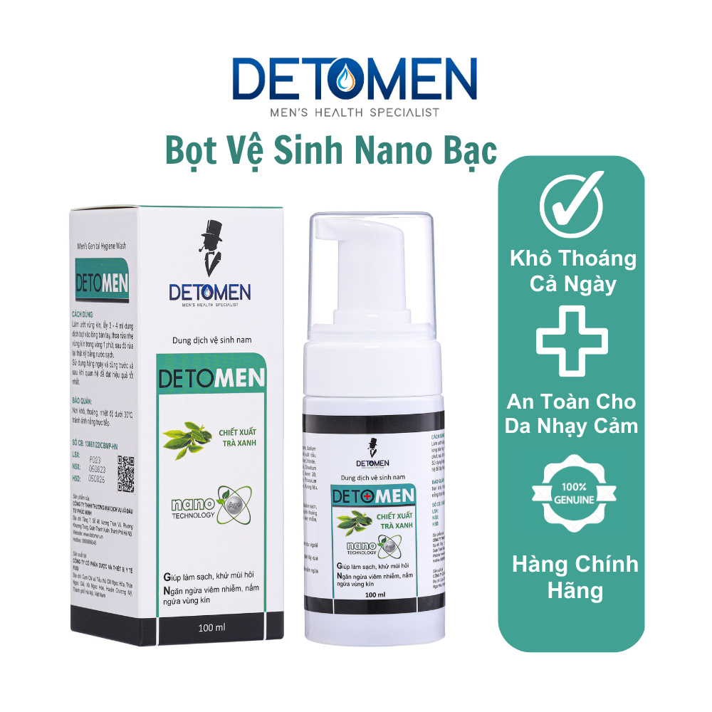 Combo Bọt vệ sinh Detomen + Trà ba kích Vready - Bản lĩnh phái mạnh