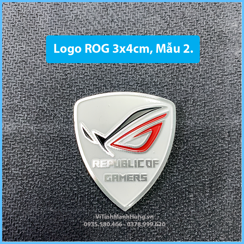 Logo ROG 3x4cm, dán trang trí máy tính.