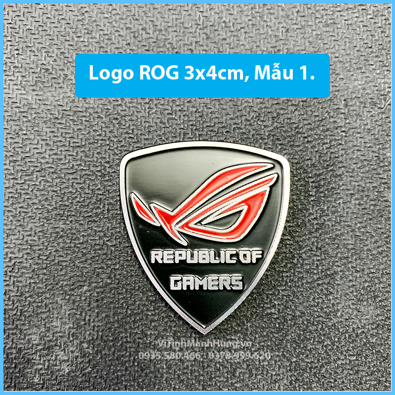 Logo ROG 3x4cm, dán trang trí máy tính.