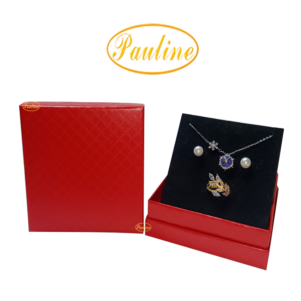 Set 10 Hộp giấy đựng trang sức vòng tay 9x9x3 H993C trơn caro 5 màu - Pauline's Store