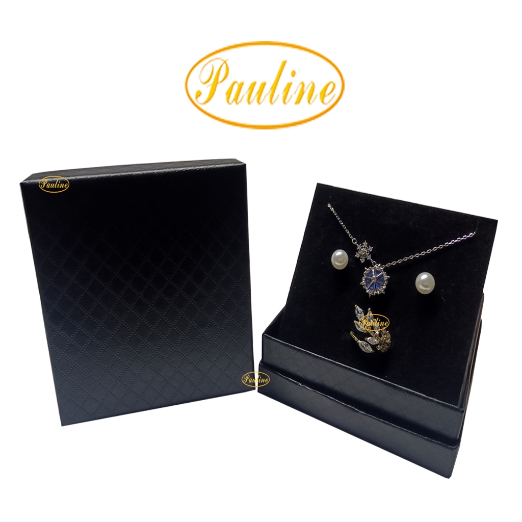 Set 10 Hộp giấy đựng trang sức vòng tay 9x9x3 H993C trơn caro 5 màu - Pauline's Store