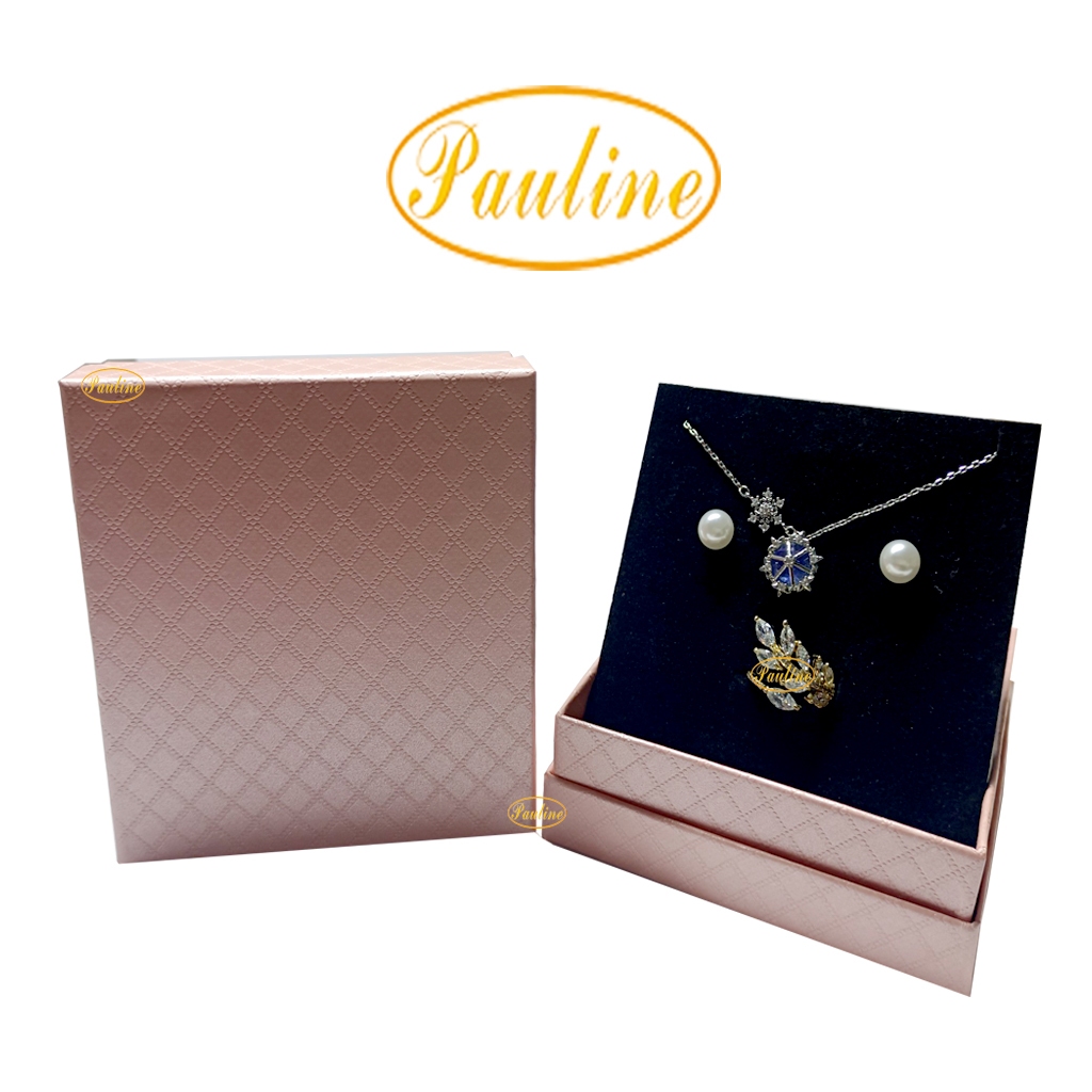 Set 10 Hộp giấy đựng trang sức vòng tay 9x9x3 H993C trơn caro 5 màu - Pauline's Store