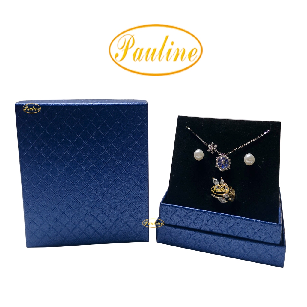 Set 10 Hộp giấy đựng trang sức vòng tay 9x9x3 H993C trơn caro 5 màu - Pauline's Store