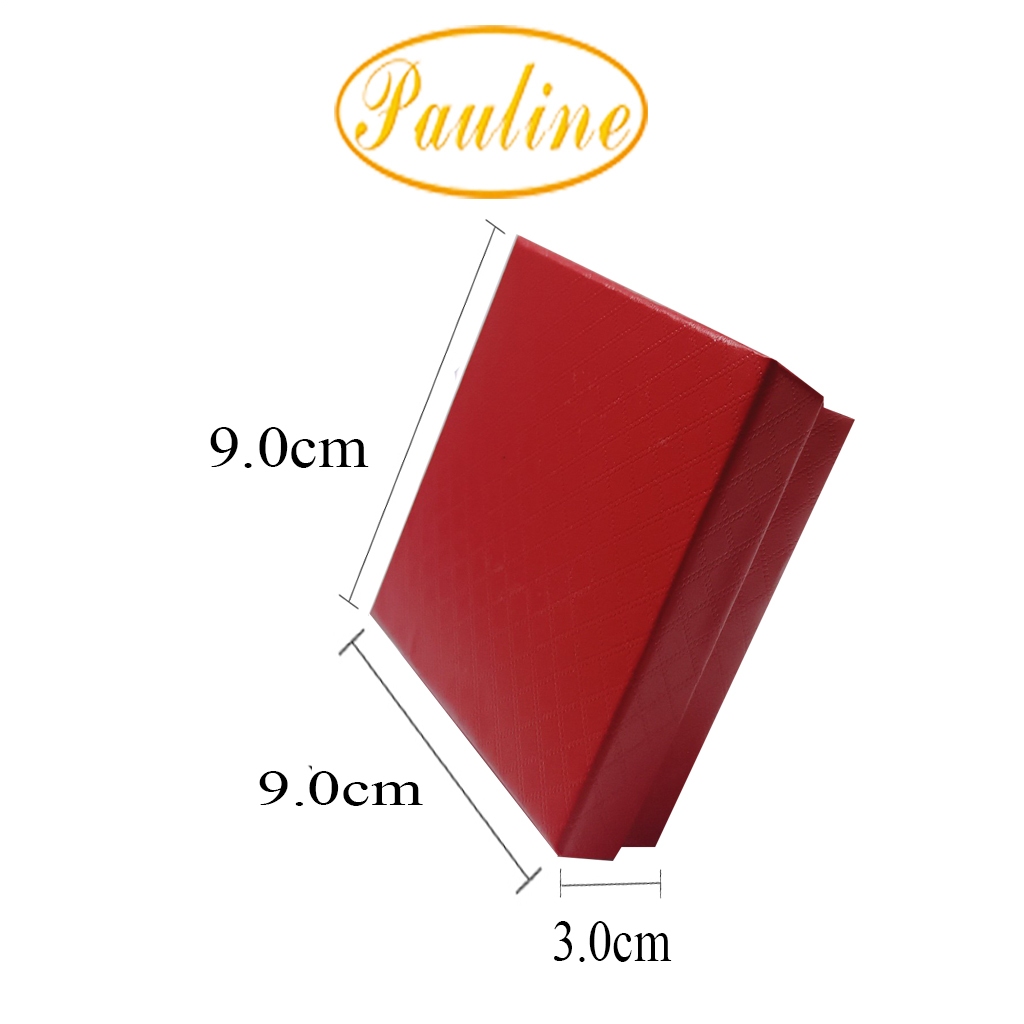 Set 10 Hộp giấy đựng trang sức vòng tay 9x9x3 H993C trơn caro 5 màu - Pauline's Store