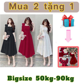 [Đầm bigsize nữ 50kg-90kg] Đầm dài đi tiệc sang chảnh màu đỏ, trắng, đen, nhiều mẫu mặc tết, chơi noel, chụp hình