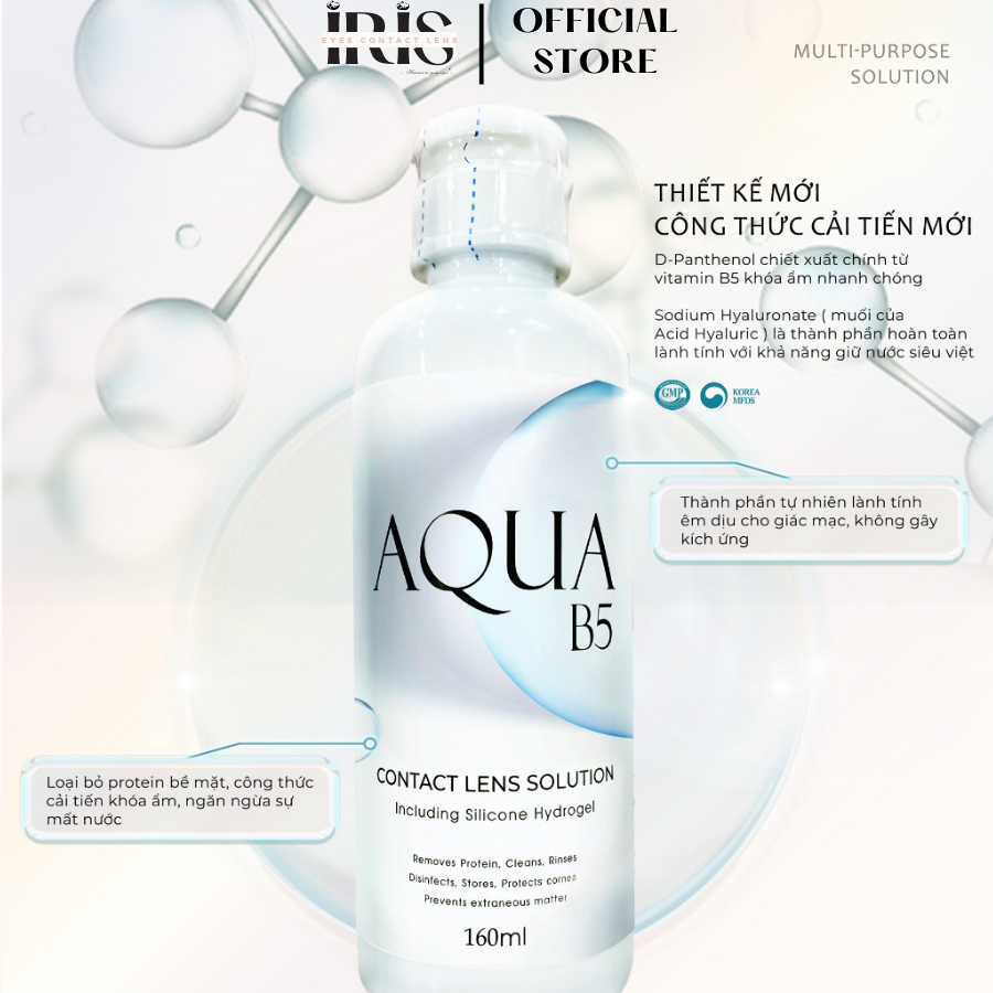 COMBO NƯỚC NGÂM LENS + NHỎ AQUA B5 CHÍNH HÃNG
