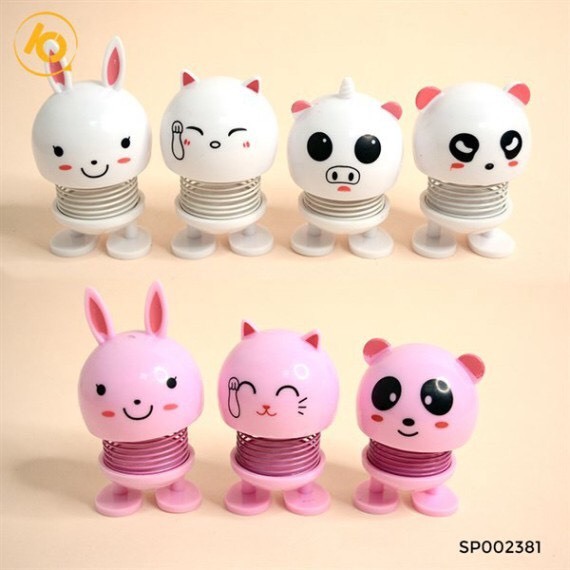 Set 6 thú nhún icon mini kèm hộp-  Thú Nhún icon con lắc lò xo đồ chơi siêu nhân - Siêu Chất - Siêu Vui Emoji