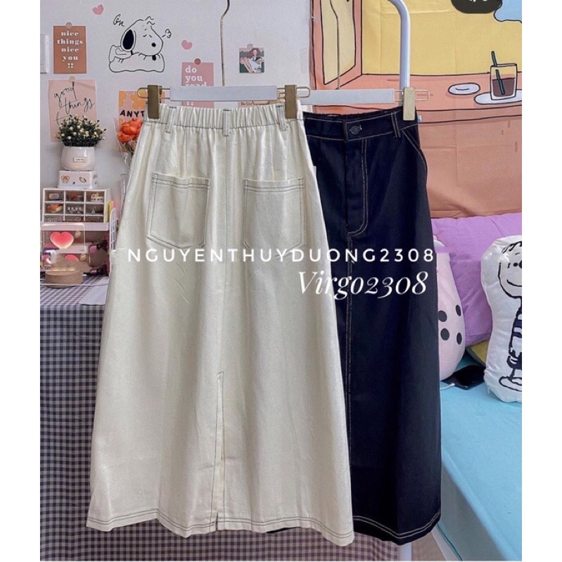 Chân váy midi giả bò | PASS |