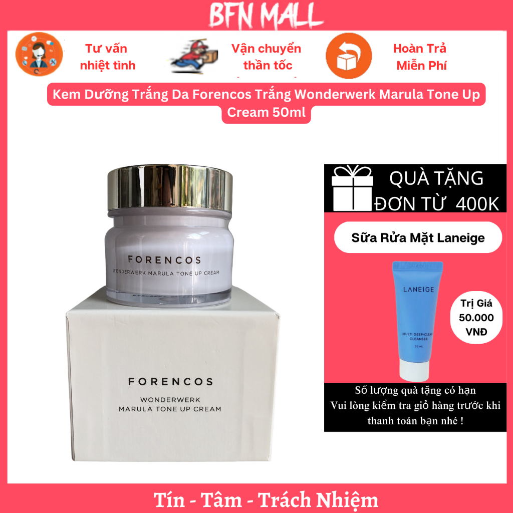 Kem Dưỡng Trắng Da Forencos Trắng Wonderwerk Marula Tone Up Cream 50ml