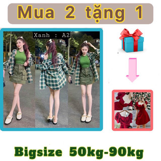 Set 3 món: áo sơ mi + áo thun + chân váy a năng động trẻ trung