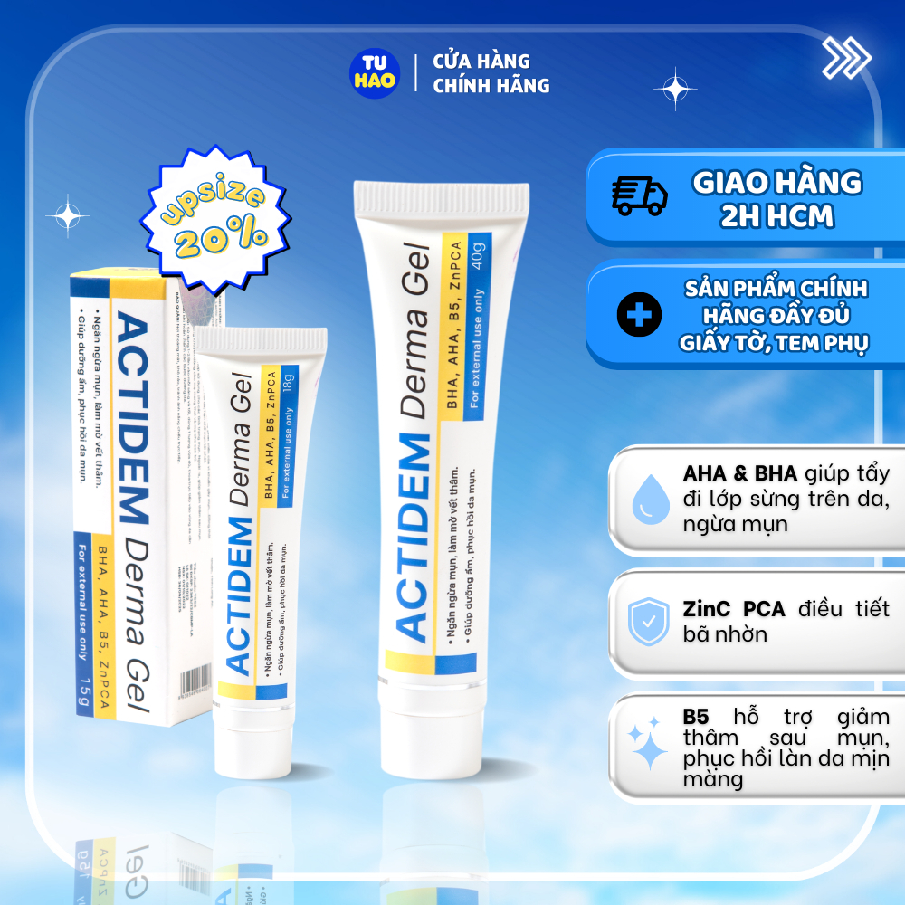 Gel giảm mụn và dưỡng ẩm da ACTIDEM Derma Gel 18g