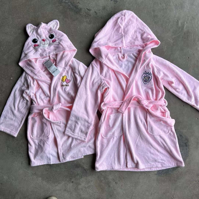 Áo choàng tắm bé gái DS 🌈 Áo khoác mặc nhà cotton mềm