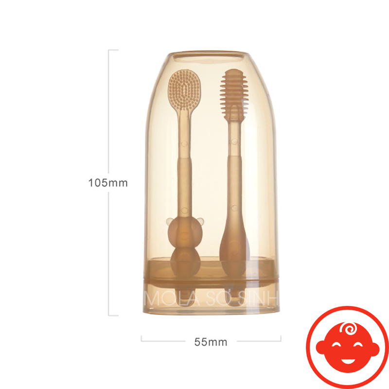 Sét rơ lưỡi bàn chải silicon cao cấp cho bé từ 0-36 tháng