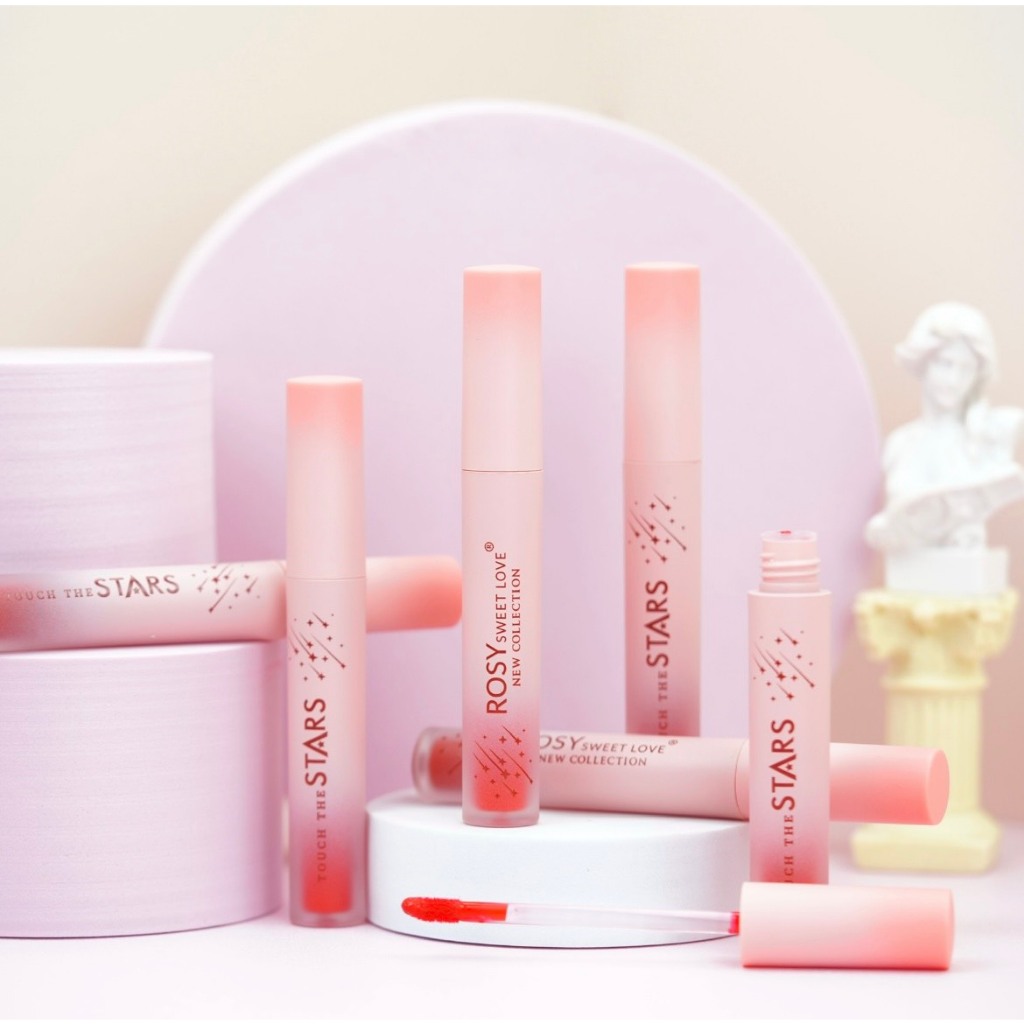 Son Kem Lì ROSY STAR Cao Cấp, Lâu Trôi, Không Chì, Làm Mịn Môi -Màu Cam Đỏ