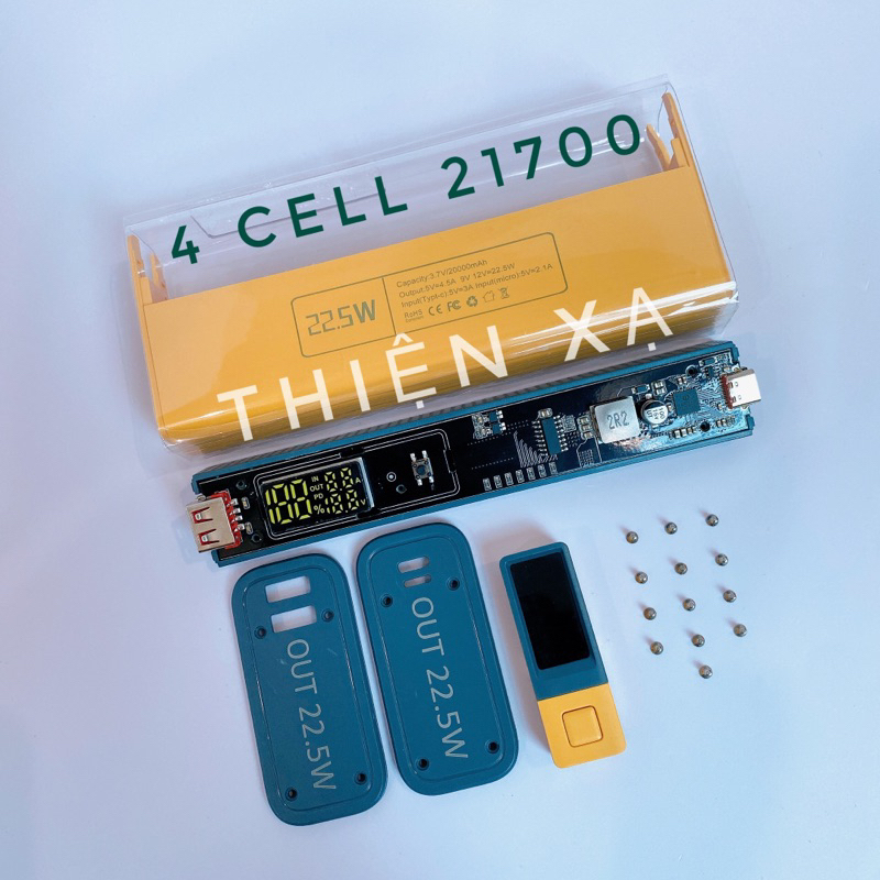 Box sạc 4 cell pin 21700 sạc nhanh 22,5w