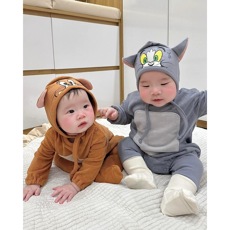Set 3 chi tiết Tom&Jerry cho bé 5-15kg bản Trung HÀNG ĐẸP LOẠI 1 ủ lông cho bé