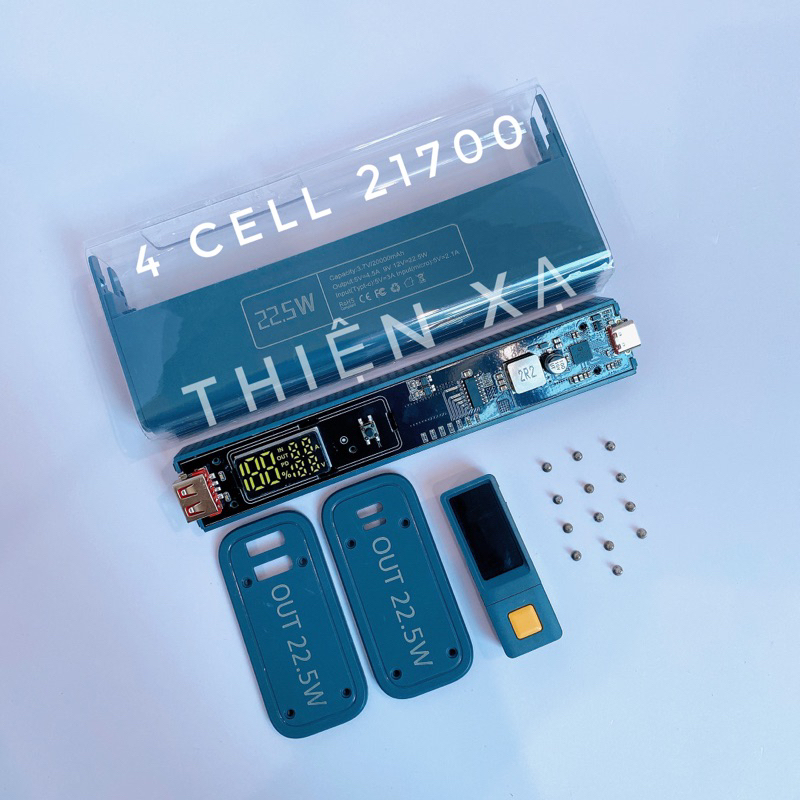 Box sạc 4 cell pin 21700 sạc nhanh 22,5w
