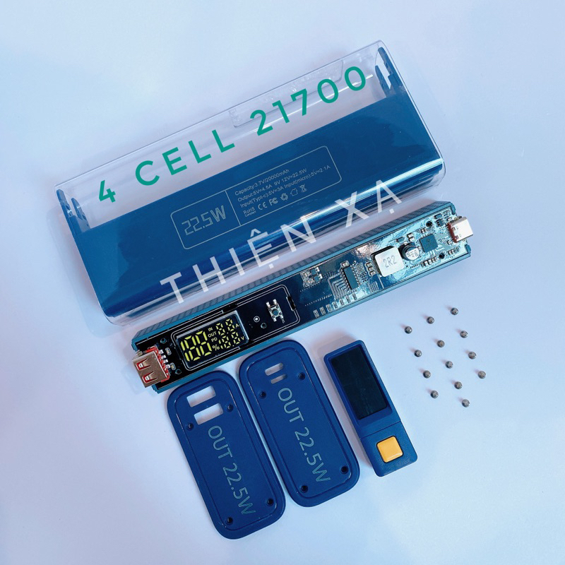 Box sạc 4 cell pin 21700 sạc nhanh 22,5w