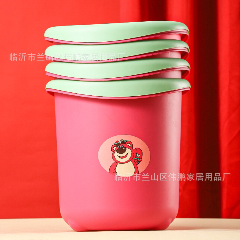 Thùng Đựng Rác Cao Cấp Hình Gấu Dâu Lotso Dễ Thương - Thùng đựng đồ đa năng - Mẫu Hot mới nhất