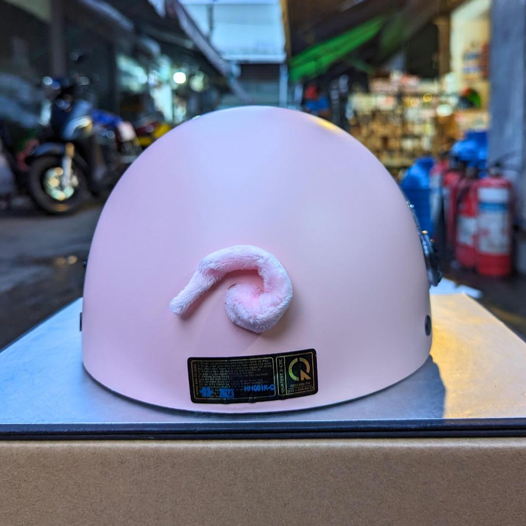 Mũ bảo hiểm Heo lớn SIZE L , Heo bé SIZE S kèm tai mèo và lưỡi trai siêu cute hàng công ty Hùng Hậu