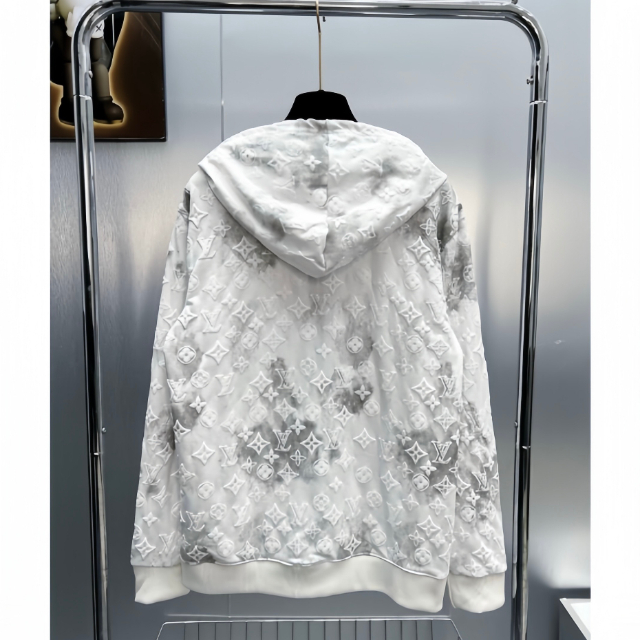 Áo Khoác Hoodie L.V Dập Nổi Có Khóa , Áo Khoác Zip Nam Nữ Cap Cấp Hình In Dày Dặn Phong Cách Cháy Phố