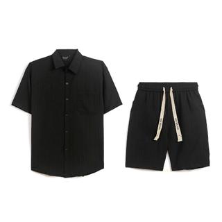 Bộ đũi nam( áo+ quần short) chất liệu đũi thoáng mát ba màu