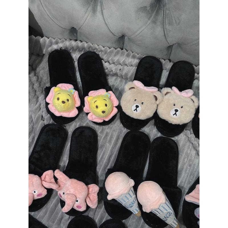 Dép Lông gắn gấu mã mới siuu cutte  hàng sẵn