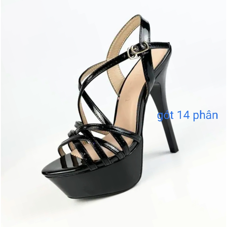 Giày cao gót đế đúp 14cm,sandal cao gót thời trang,sự kiện,hoa hậu catwalk.chất da mềm siêu hót