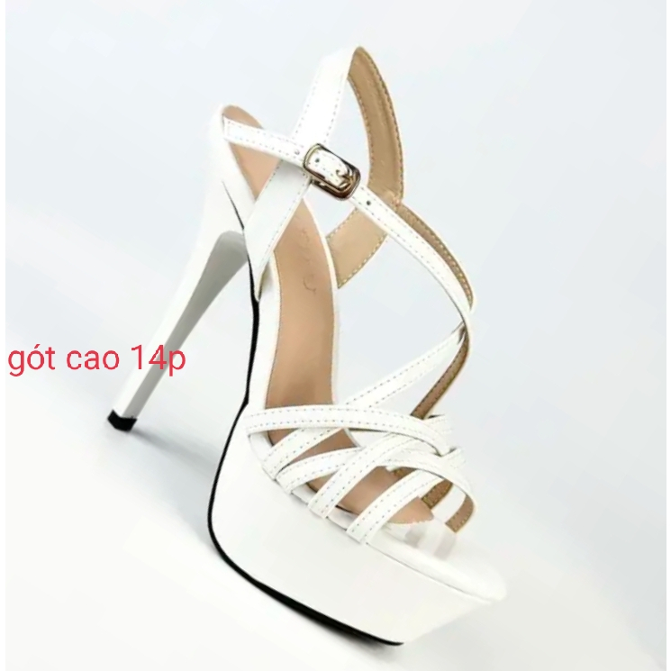 Giày cao gót đế đúp 14cm,sandal cao gót thời trang,sự kiện,hoa hậu catwalk.chất da mềm siêu hót