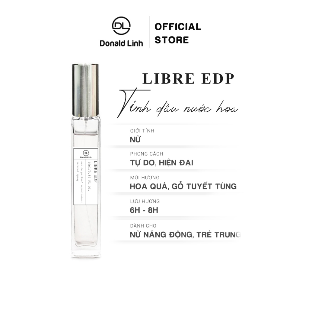 Tinh Dầu Nước Hoa Nữ Donald Linh Libre nồng độ EDP Lưu Hương Lâu
